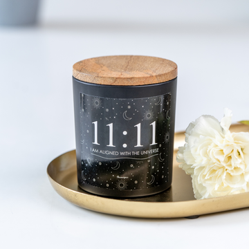 GRATITUDE 11:11 BLACK-  SCENTED CANDLE