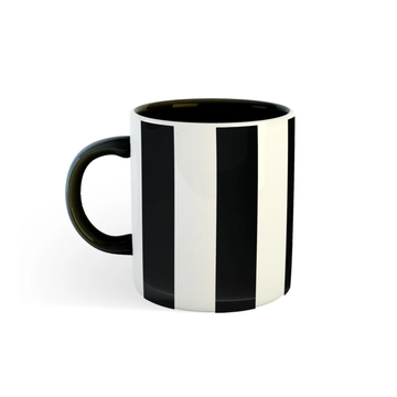 BLACK AND WHITE STRIPES MUG