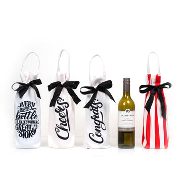 BLACK STRIPES - WINE BAG